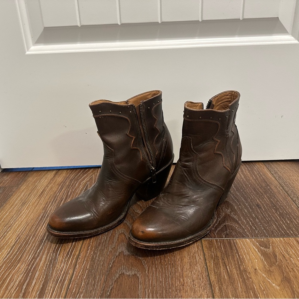 Lucchese Rich Brown Ankle Booties - Picture 2 of 15